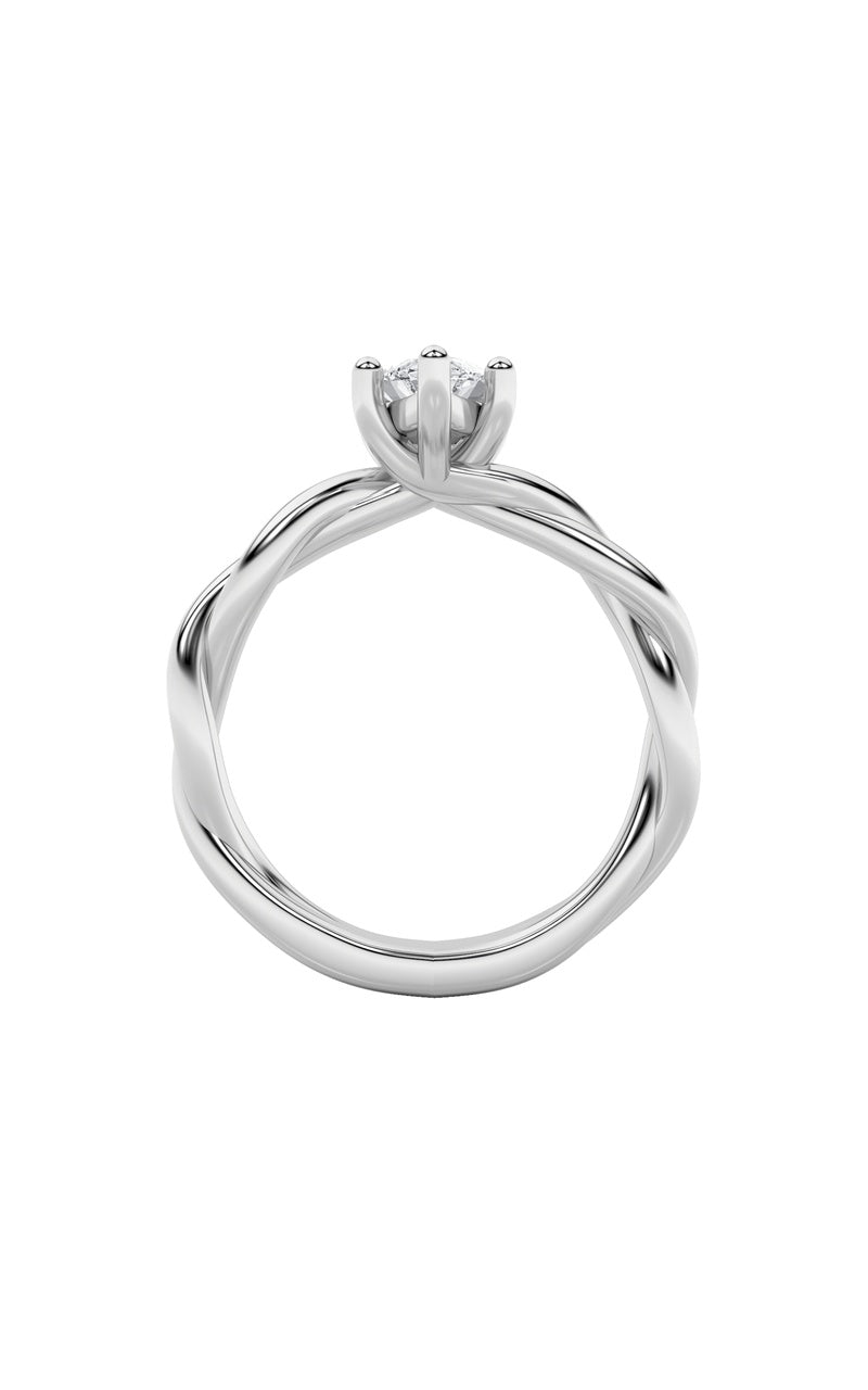 1CTW Marquise Shaped Lab Grown Diamond (F/VS) Twisted Shank Solitaire Engagement Ring in 14K Gold