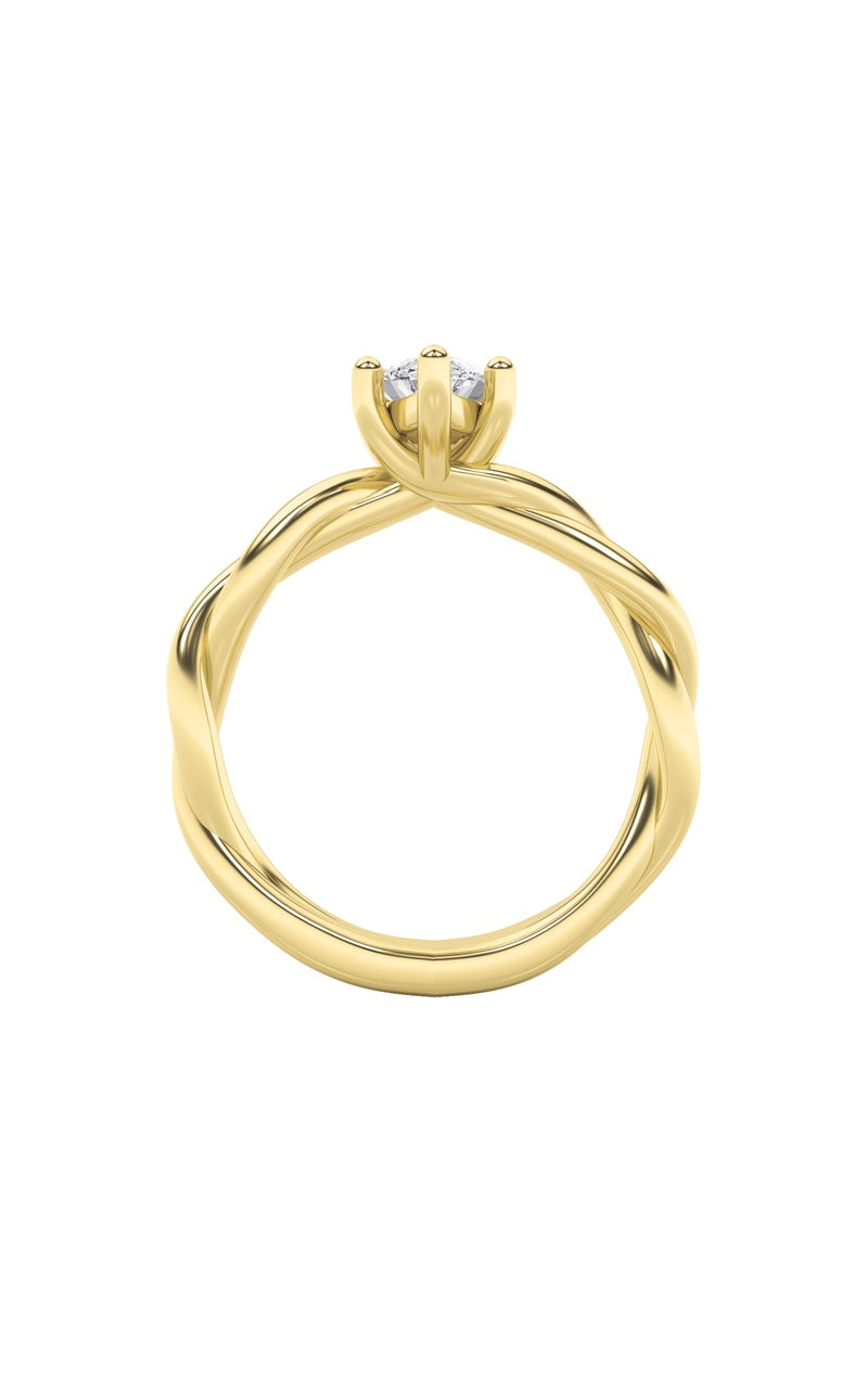 1.5CTW Marquise Shaped Lab Grown Diamond (F/VS) Twisted Shank Solitaire Engagement Ring in 14K Gold