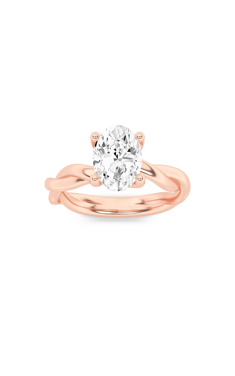 1.5CTW Oval Shaped Lab Grown Diamond (F/VS) Ring in 14K White Gold