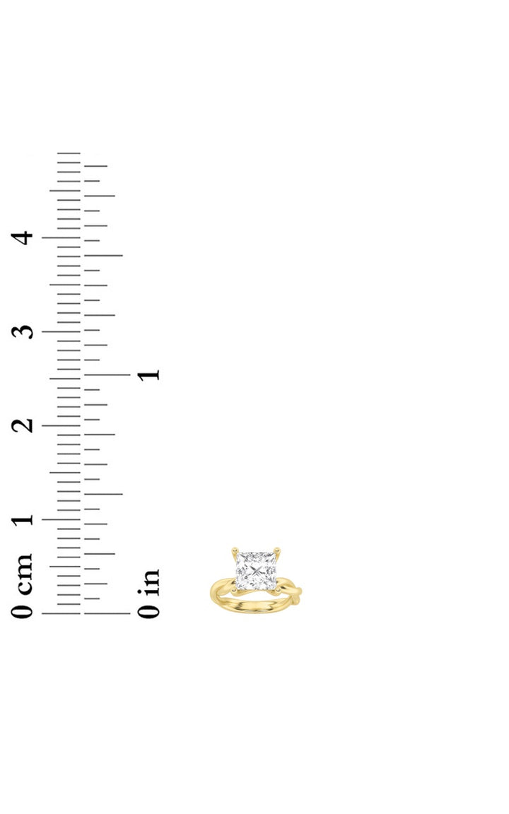 1CTW Princess Shaped Lab Grown Diamond (F/VS) Twisted Shank Solitaire Engagement Ring in 14K Gold