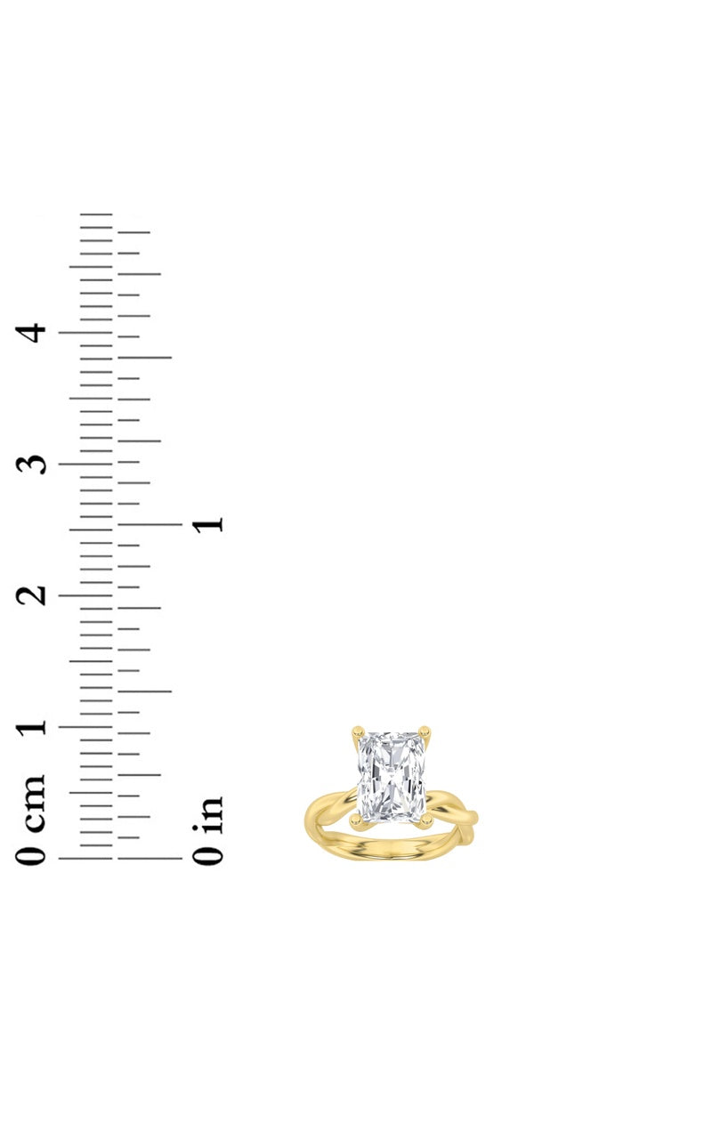 2CTW Radiant Shaped Lab Grown Diamond (F/VS) Twisted Shank Solitaire Engagement Ring in 14K Gold