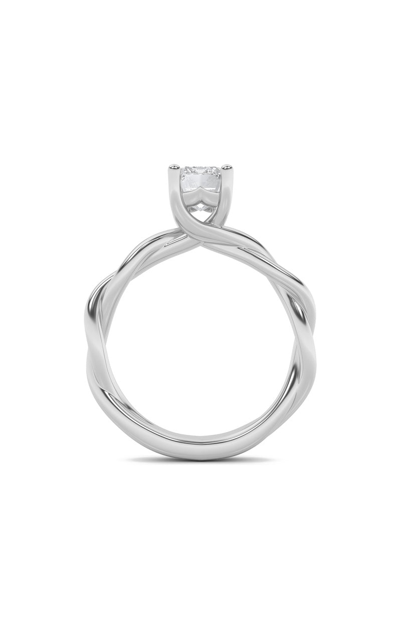 3CTW Radiant Shaped Lab Grown Diamond (F/VS) Twisted Shank Solitaire Engagement Ring in 14K Gold