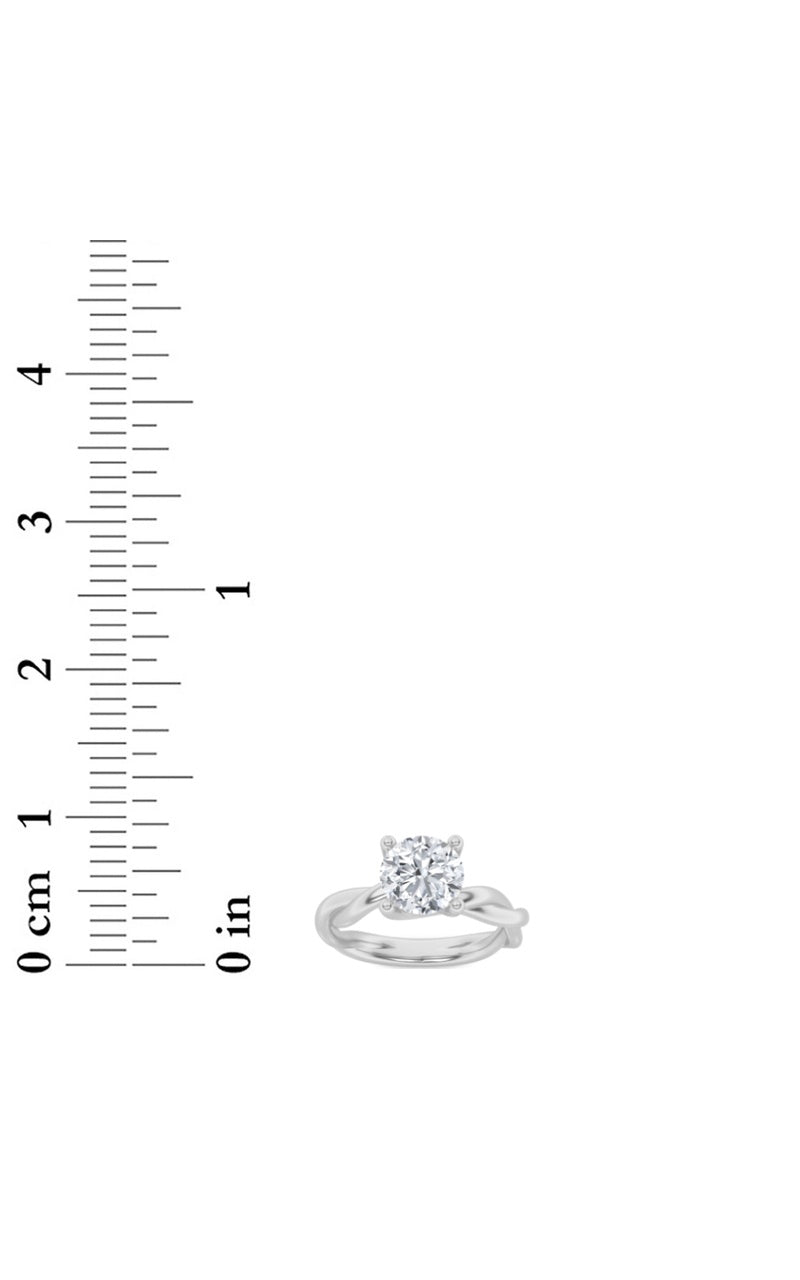 2.5CTW Round Shaped Lab Grown Diamond (F/VS) Twisted Shank Solitaire Engagement Ring in 14K Gold