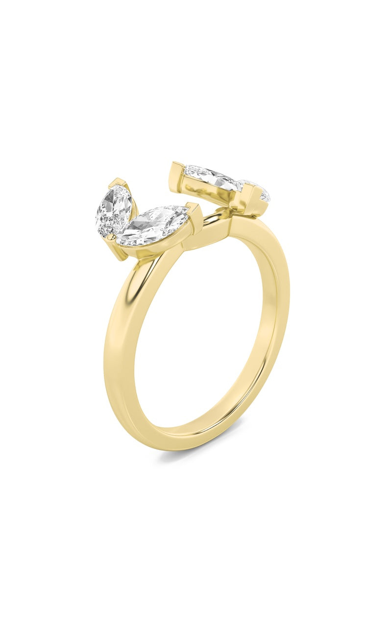 1Cttw Marquise Shaped Lab Grown Diamond (F/VS) Wrap Ring in 14K Gold