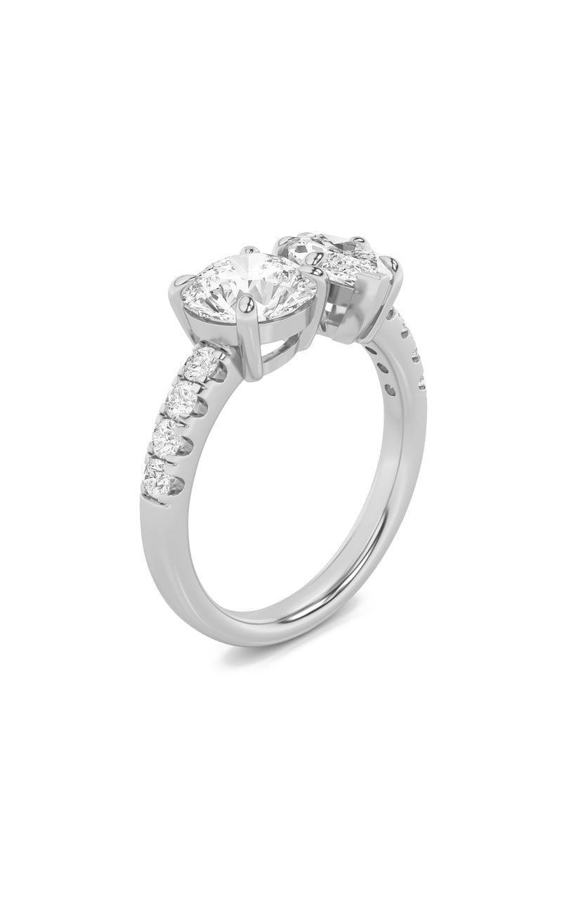3Cttw Round Shaped Lab Grown Diamond (F/VS) Toi etMoi Engagement Ring in 14K Gold