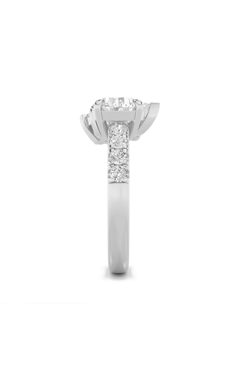 3Cttw Round Shaped Lab Grown Diamond (F/VS) Toi et Moi Engagement Ring in 14K Gold