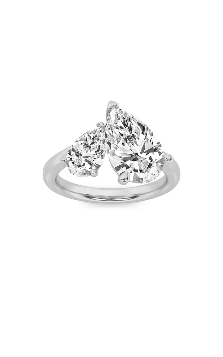 3Cttw Pear Shaped Lab Grown Diamond (F/VS) Toi etMoi Engagement Ring in 14K Gold