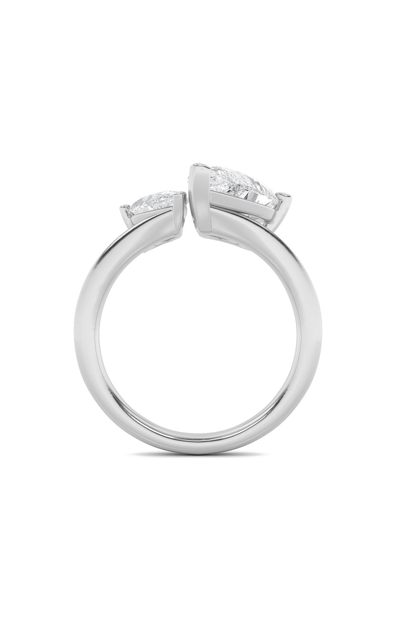 3Cttw Pear Shaped Lab Grown Diamond (F/VS) Toi etMoi Engagement Ring in 14K Gold