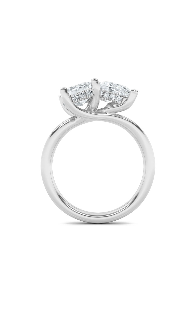 3Cttw Emerald Shaped Lab Grown Diamond (F/VS) Toiet Moi Engagement Ring in 14K Gold