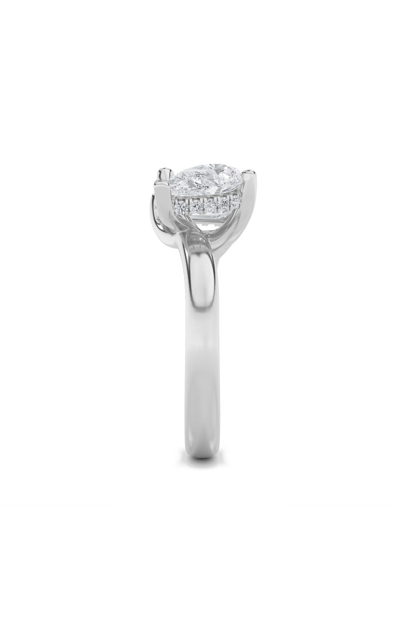 3CTW Emerald Shaped Lab Grown Diamond (F/VS) Toi et Moi Engagement Ring in 14K Gold