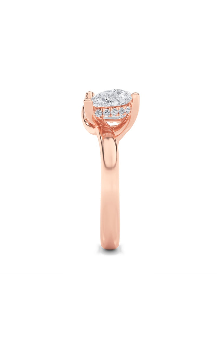 3CTW Emerald Shaped Lab Grown Diamond (F/VS) Toi et Moi Engagement Ring in 14K Gold