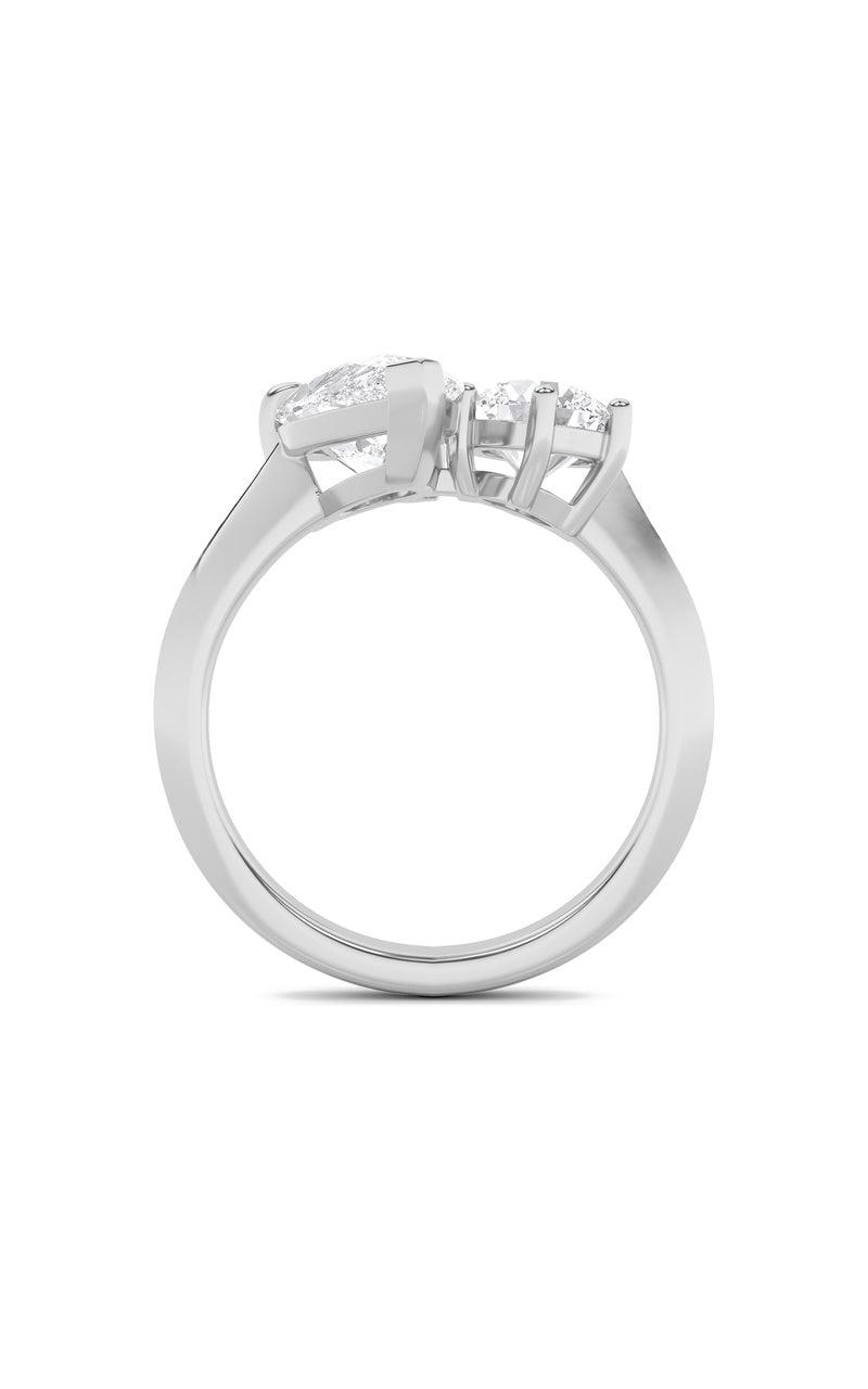 3Cttw Pear Shaped Lab Grown Diamond (F/VS) Toi etMoi Engagement Ring in 14K Gold