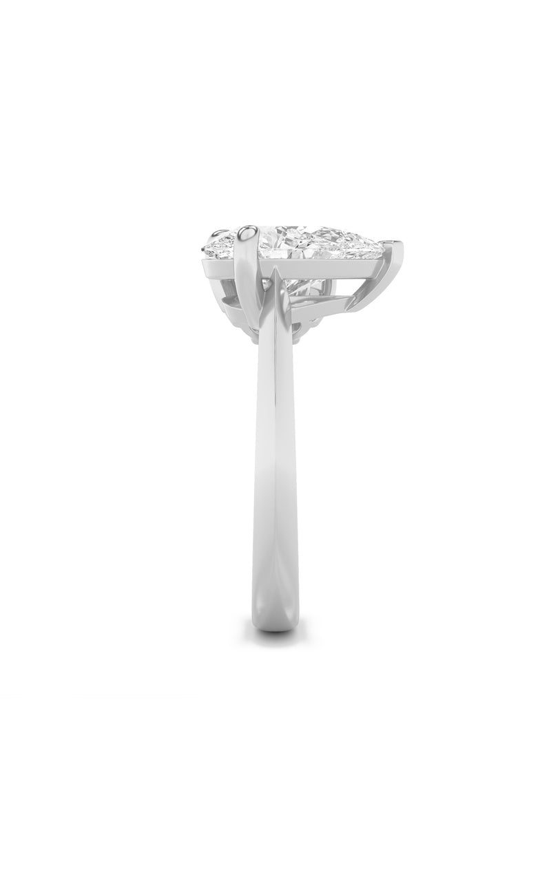 3CTW Pear Shaped Lab Grown Diamond (F/VS) Toi et Moi Engagement Ring in 14K Gold