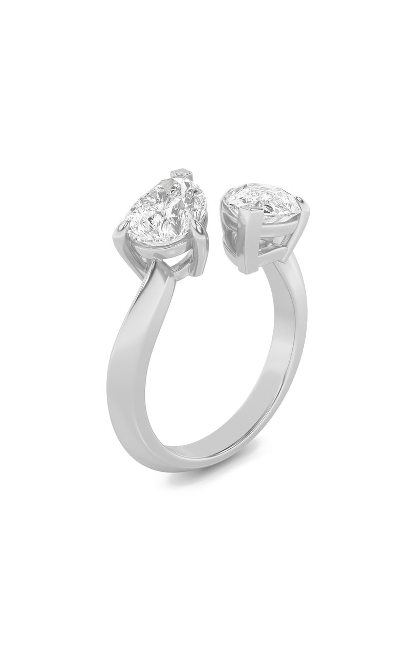3Cttw Pear Shaped Lab Grown Diamond (G/VS) Toi etMoi Engagement Ring in 14K Gold