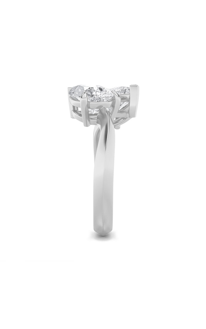 3Cttw Pear Shaped Lab Grown Diamond (G/VS) Toi etMoi Engagement Ring in 14K Gold