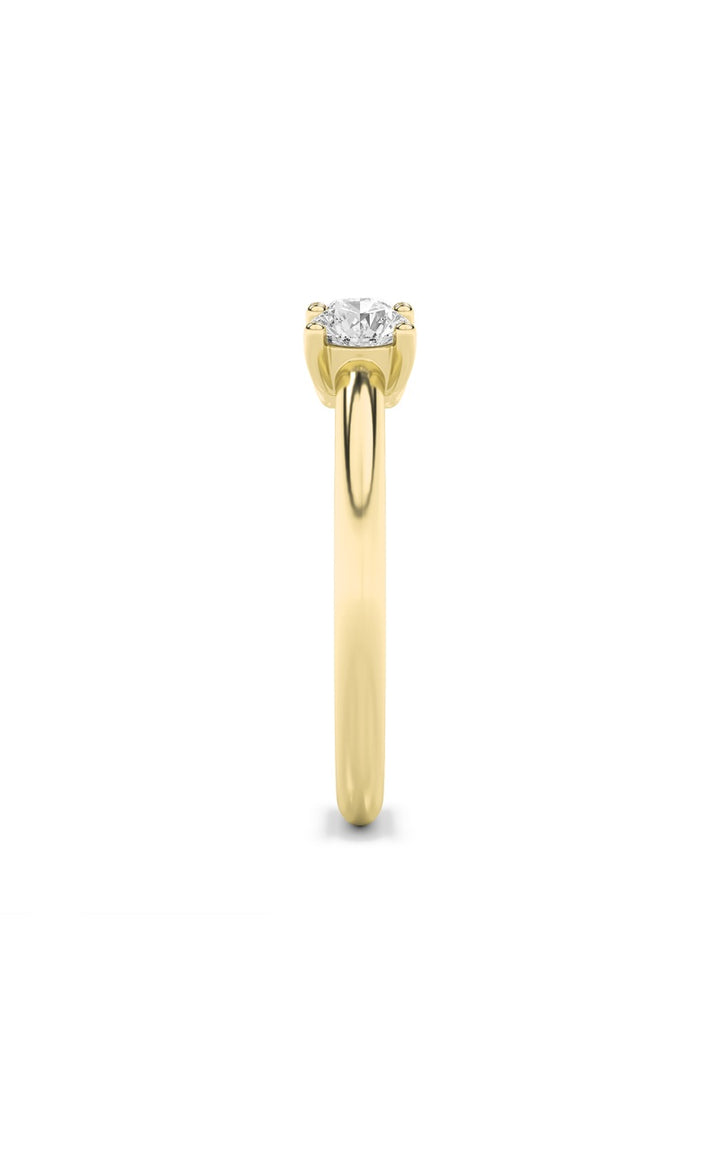 1Cttw Round Shaped Lab Grown Diamond (F/VS) ThreeStone Band Ring in 14K Gold