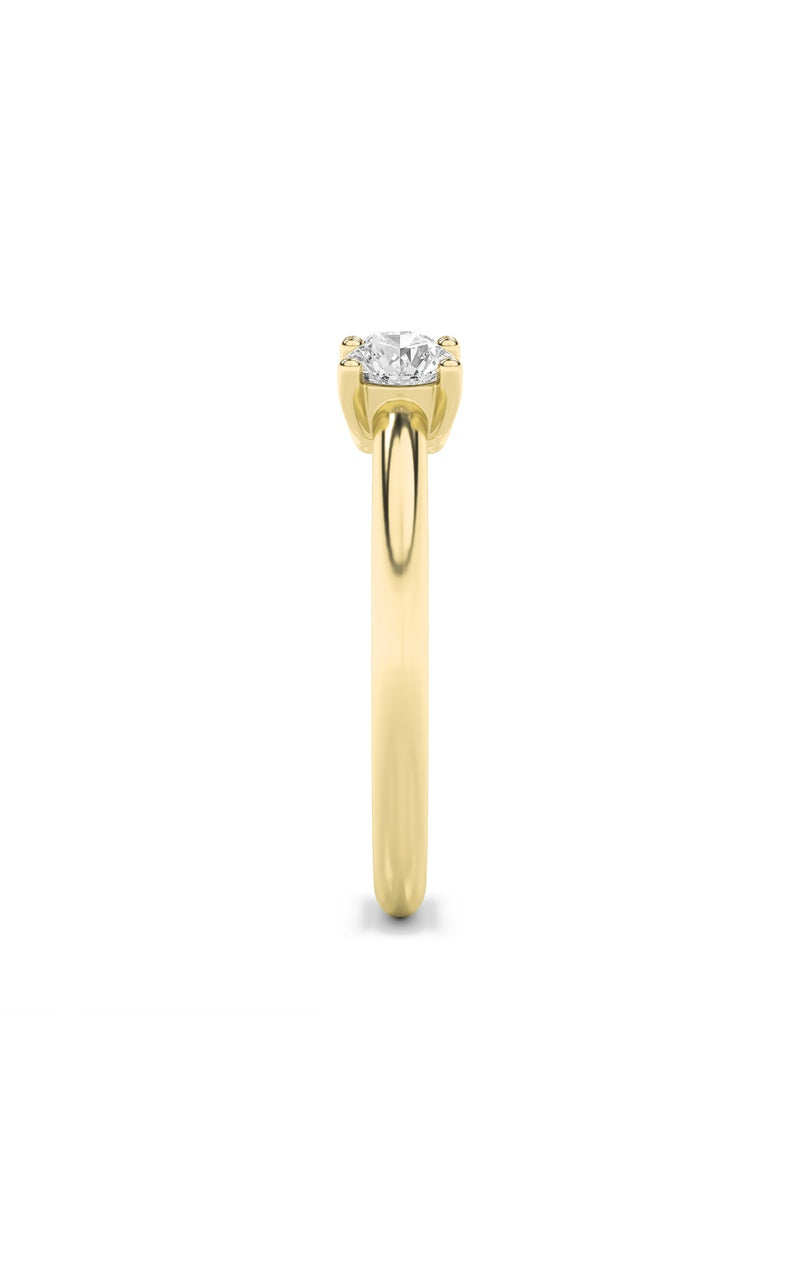 1.5Cttw Round Shaped Lab Grown Diamond (F/VS) Three Stone Band Ring in 14K Gold