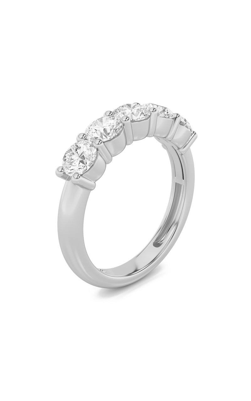 1.5Cttw Round Shaped Lab Grown Diamond (F/VS) FiveStone Band Ring in 14K Gold