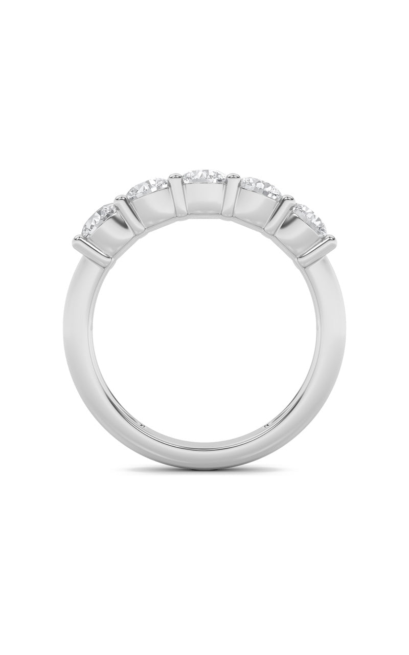 1.5Cttw Round Shaped Lab Grown Diamond (F/VS) FiveStone Band Ring in 14K Gold