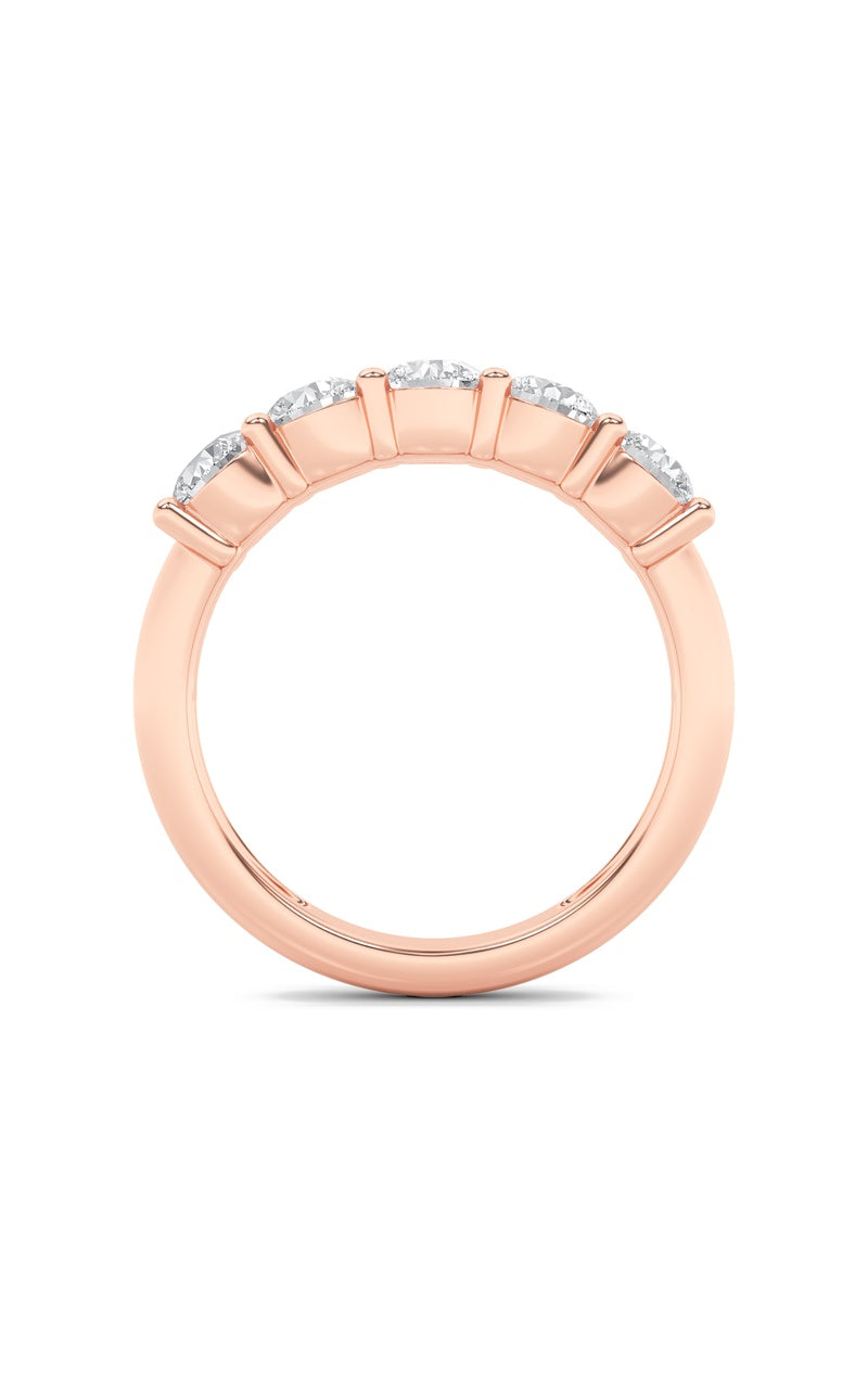 1.5Cttw Round Shaped Lab Grown Diamond (F/VS) FiveStone Band Ring in 14K Gold