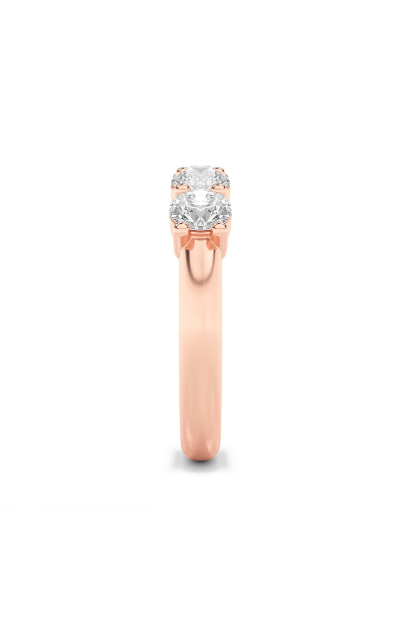 1.5Cttw Round Shaped Lab Grown Diamond (F/VS) FiveStone Band Ring in 14K Gold