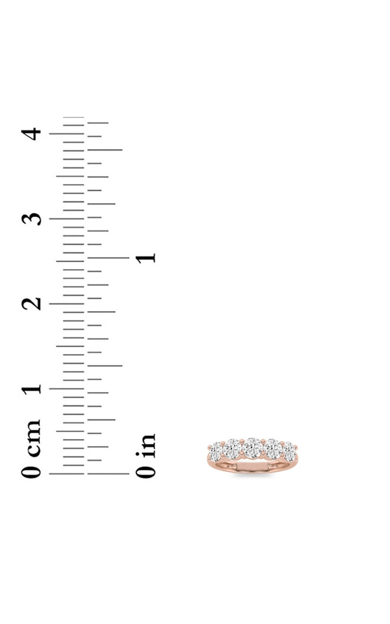 1.5CTW Round Shaped Lab Grown Diamond (F/VS) Five Stone Band Ring in 14K Gold