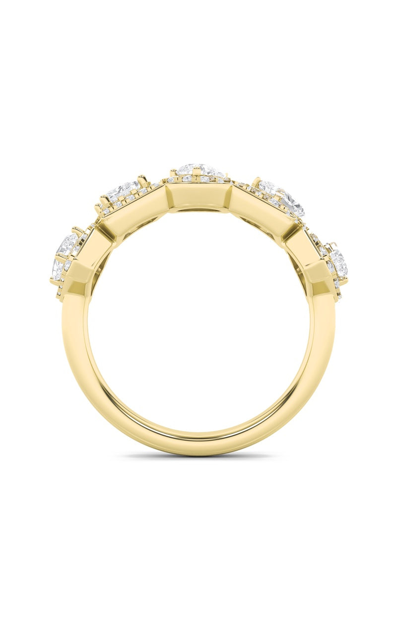 1.5CTW Mix Shaped Lab Grown Diamond (F/VS) Five Stone Ring in 14K Gold
