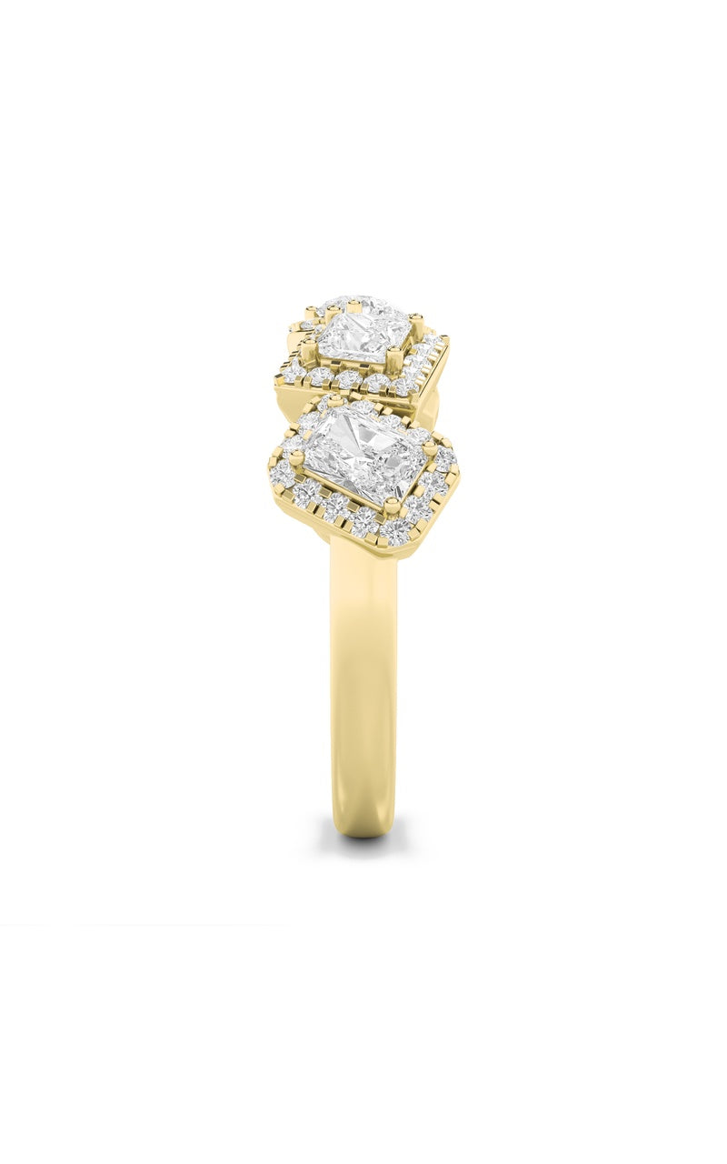 1.5CTW Mix Shaped Lab Grown Diamond (F/VS) Five Stone Ring in 14K Gold
