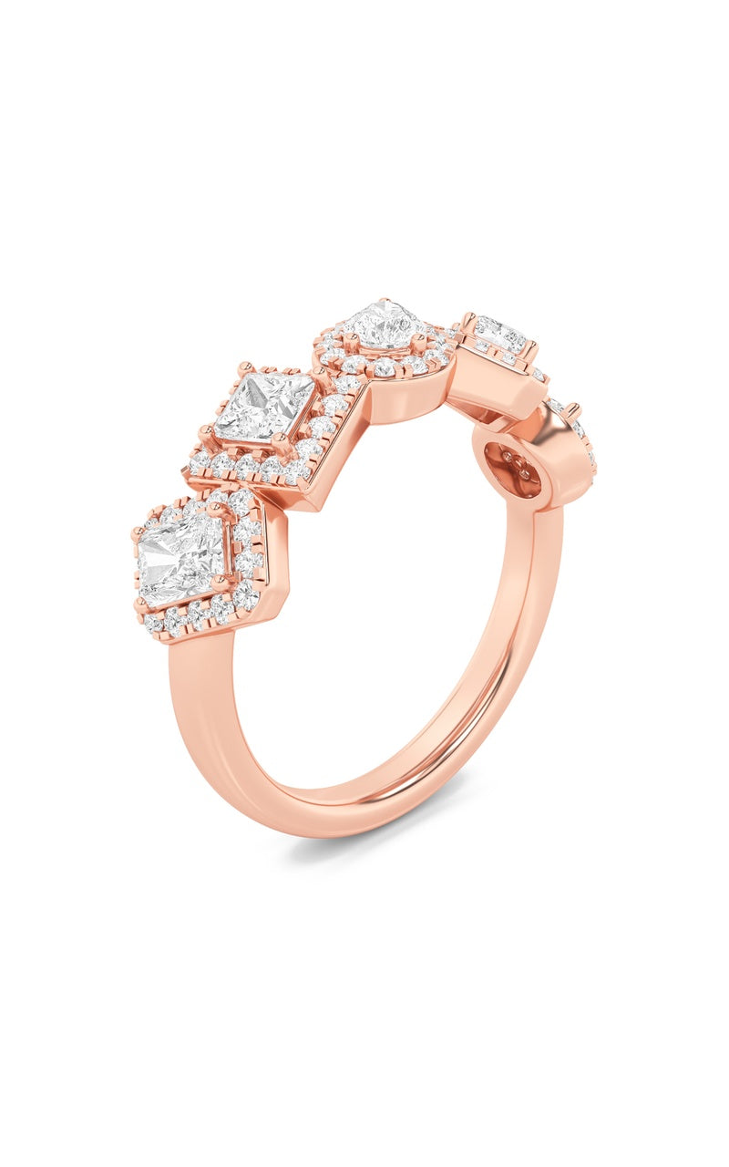 1.5CTW Mix Shaped Lab Grown Diamond (F/VS) Five Stone Ring in 14K Gold