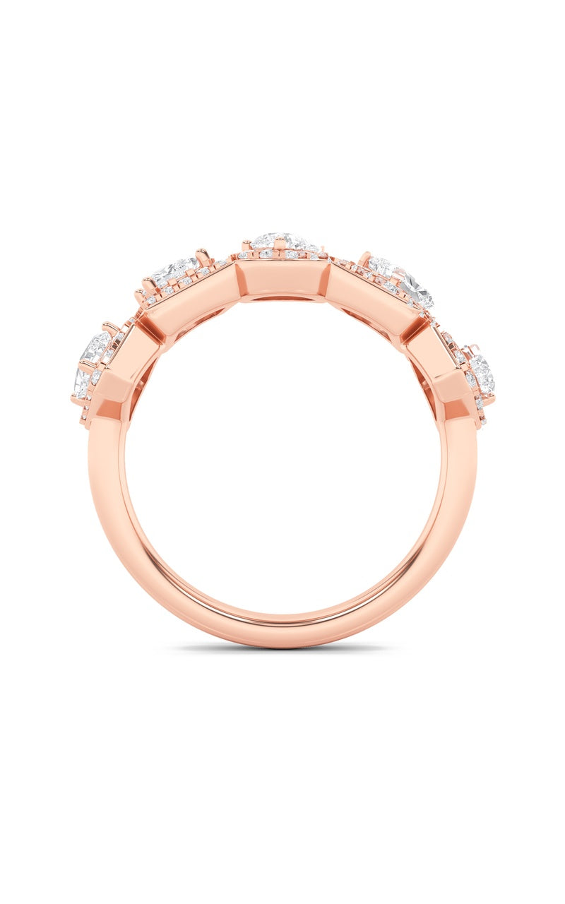 1.5CTW Mix Shaped Lab Grown Diamond (F/VS) Five Stone Ring in 14K Gold