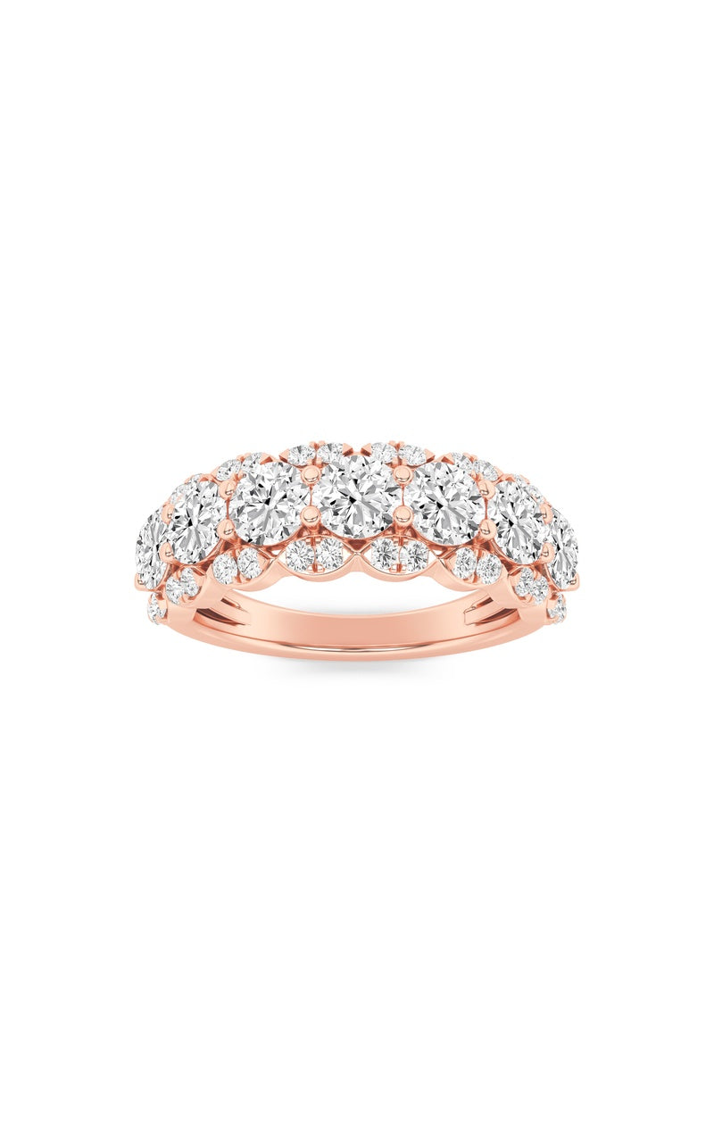 2Cttw Round Shaped Lab Grown Diamond (F/VS) MultiStone Band Ring in 14K Gold