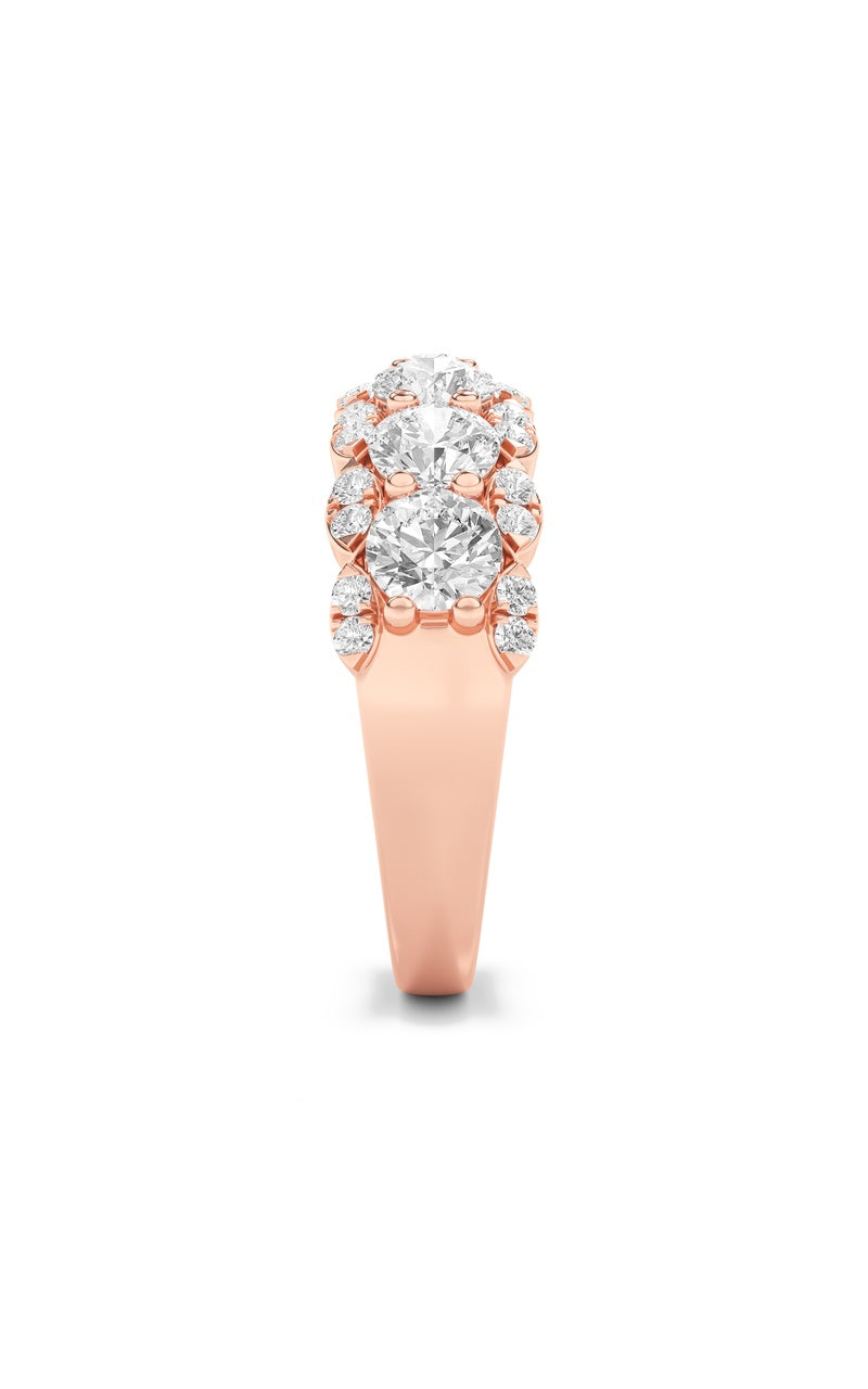 2Cttw Round Shaped Lab Grown Diamond (F/VS) MultiStone Band Ring in 14K Gold