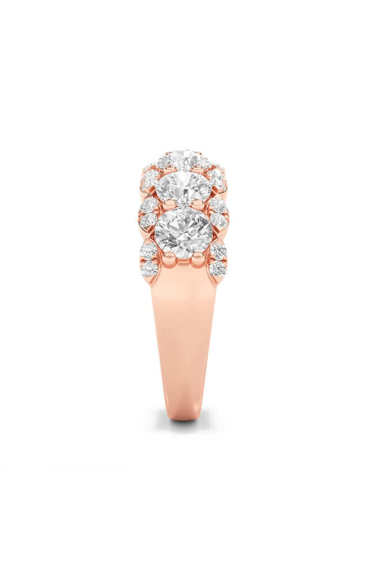 2Cttw Round Shaped Lab Grown Diamond (F/VS) MultiStone Band Ring in 14K Gold