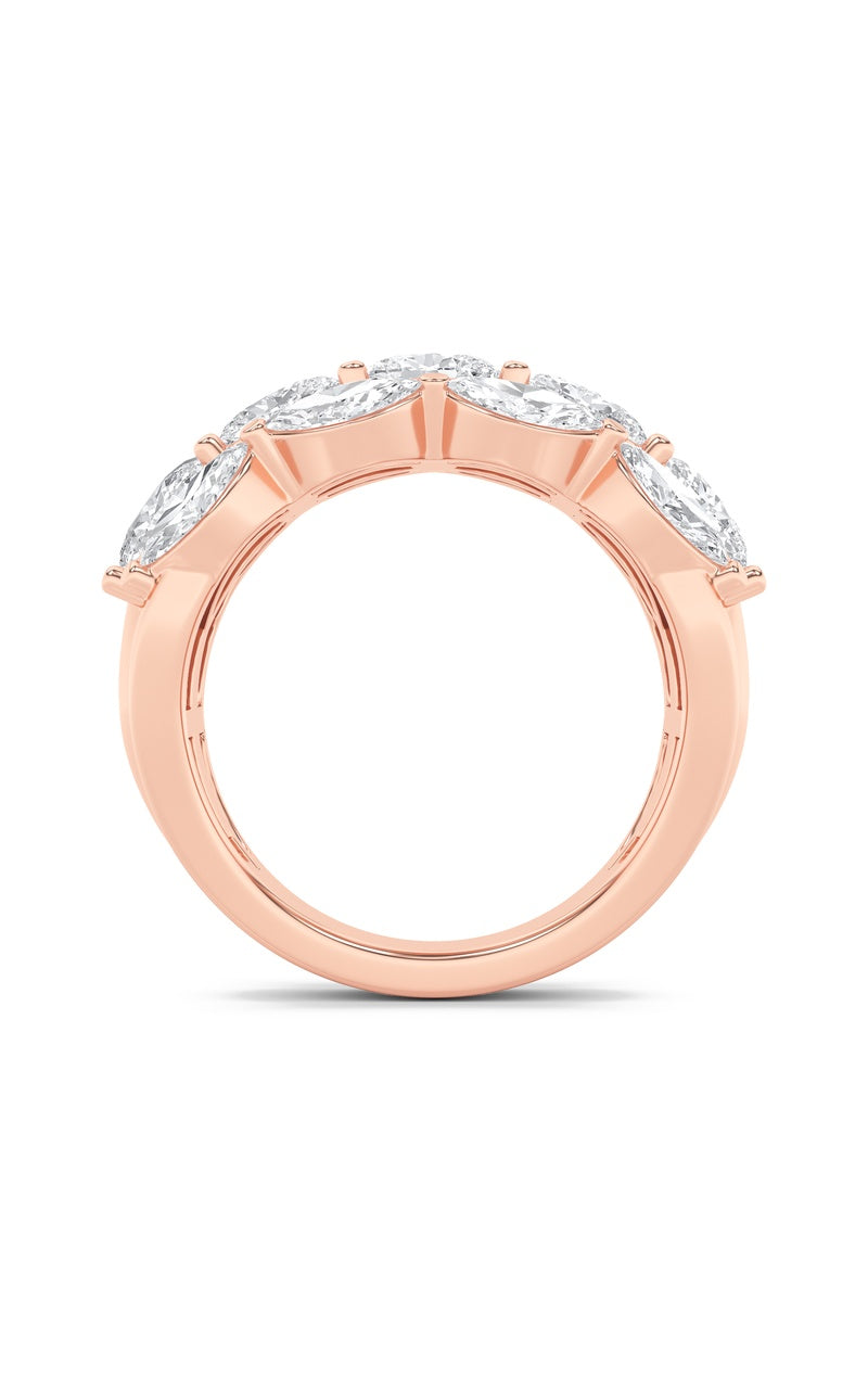3CTW Oval Shaped Lab Grown Diamond (F/VS) Multi Stone Band Ring in 14K Gold