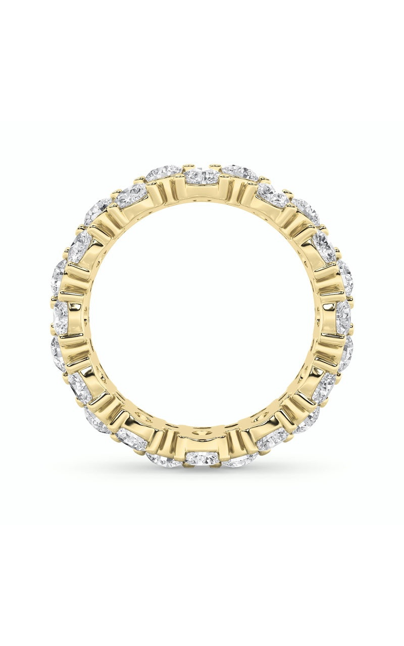 5CTW Round Shaped Lab Grown Diamond (F/VS) Eternity Band Ring in 14K Gold