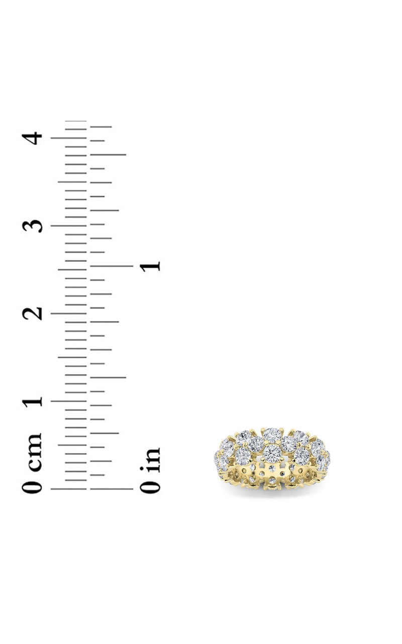 5CTW Round Shaped Lab Grown Diamond (F/VS) Eternity Band Ring in 14K Gold