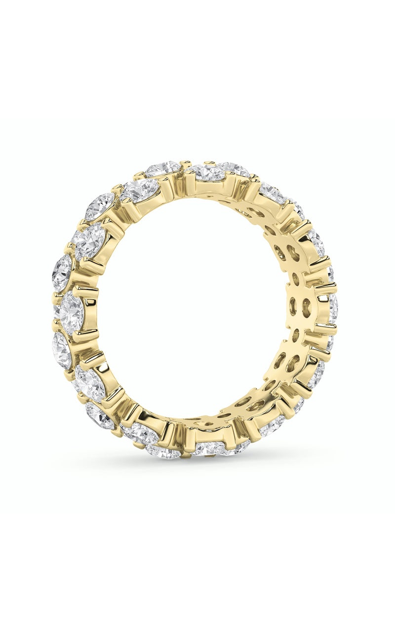 5CTW Round Shaped Lab Grown Diamond (F/VS) Eternity Band Ring in 14K Gold