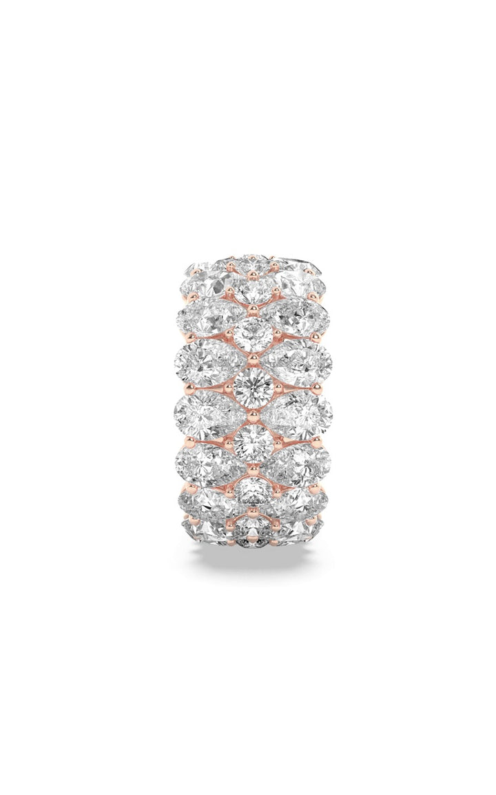 9CTW Pear Shaped Lab Grown Diamond (F/VS) Eternity Band Ring in 14K Gold