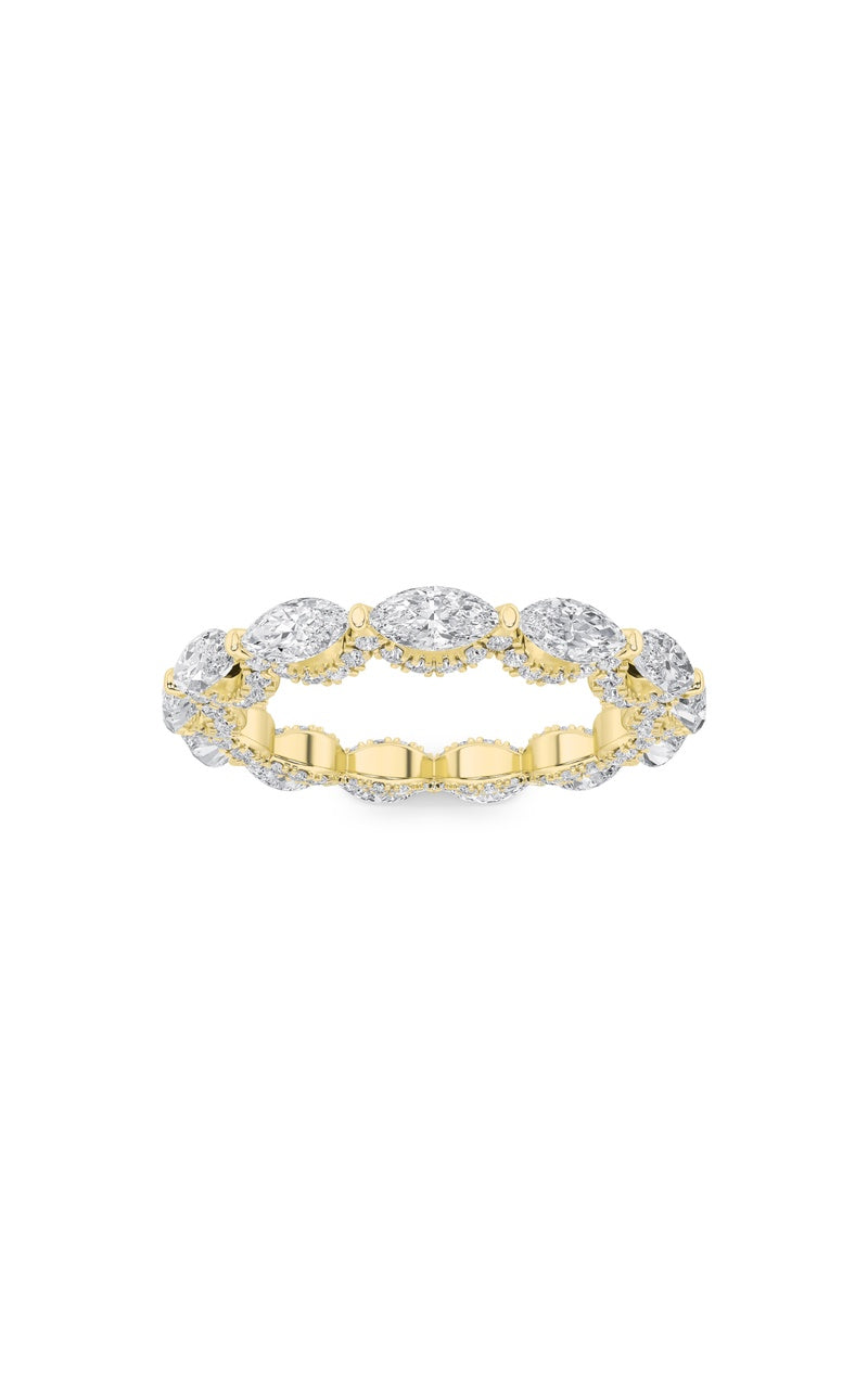 2.5Cttw Marquise Shaped Lab Grown Diamond (F/VS) Eternity Band Ring in 14K Gold