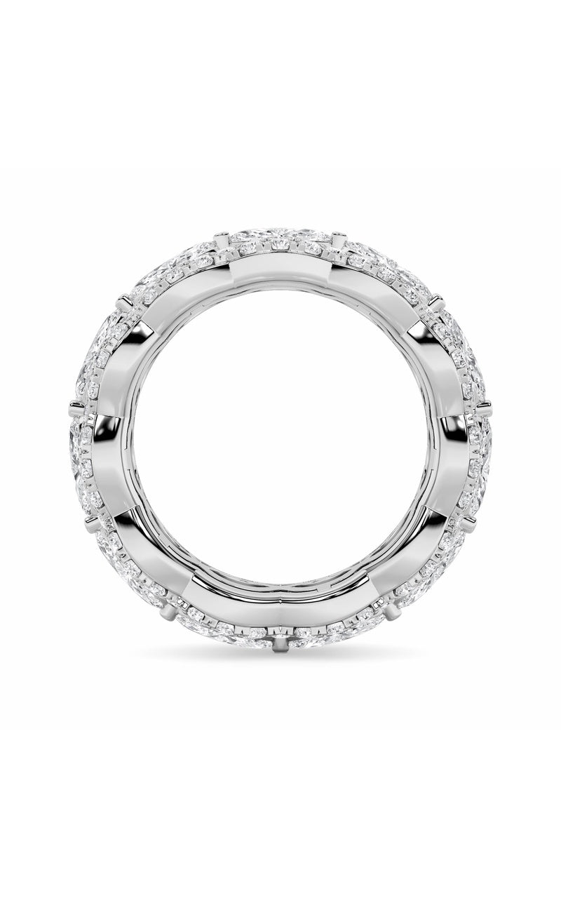 4Cttw Marquise Shaped Lab Grown Diamond (F/VVS) Eternity Band Ring in 14K Gold