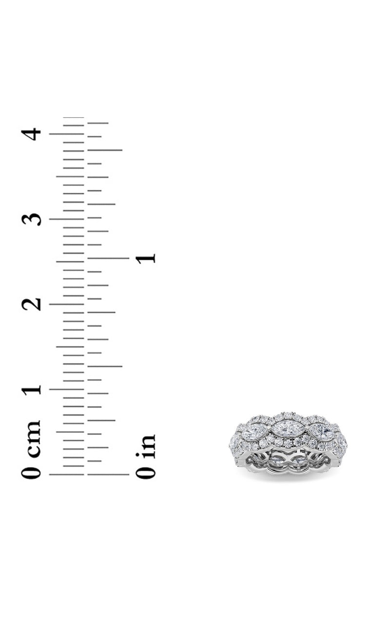 4Cttw Marquise Shaped Lab Grown Diamond (F/VVS) Eternity Band Ring in 14K Gold