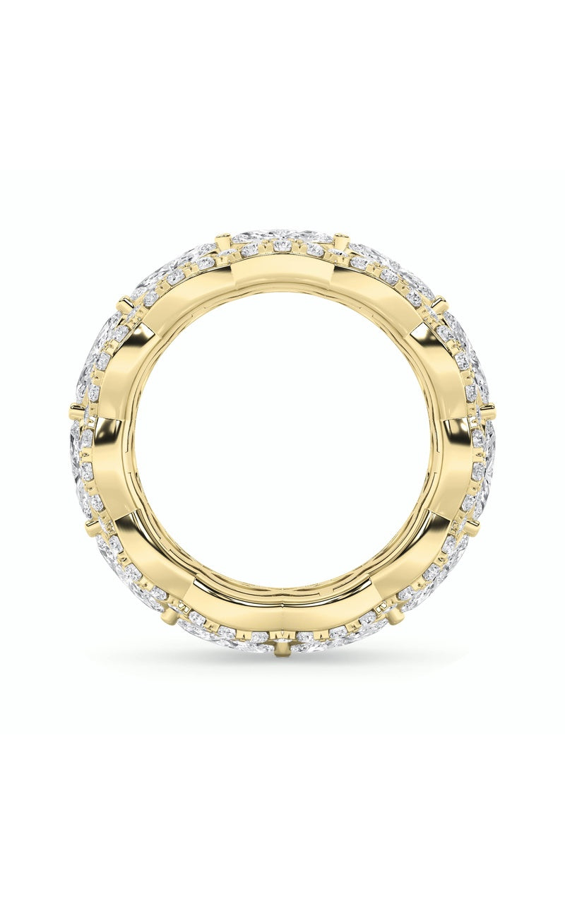 4Cttw Marquise Shaped Lab Grown Diamond (F/VVS) Eternity Band Ring in 14K Gold