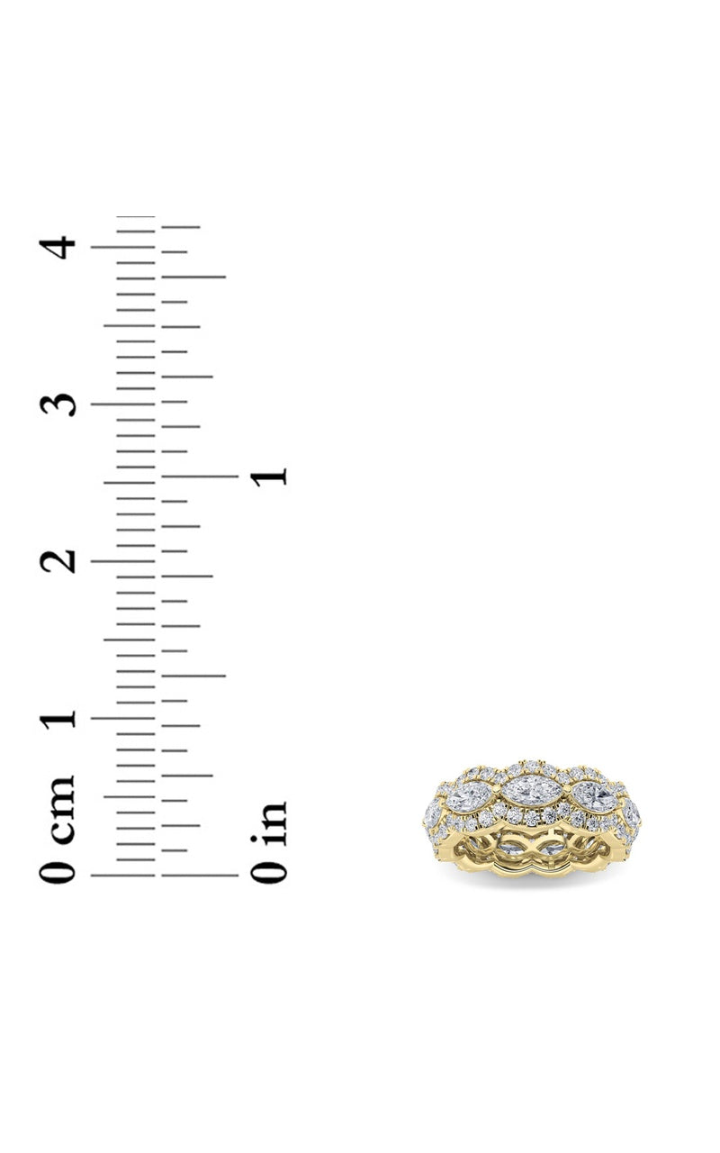 4CTW Marquise Shaped Lab Grown Diamond (F/VVS) Eternity Band Ring in 14K Gold