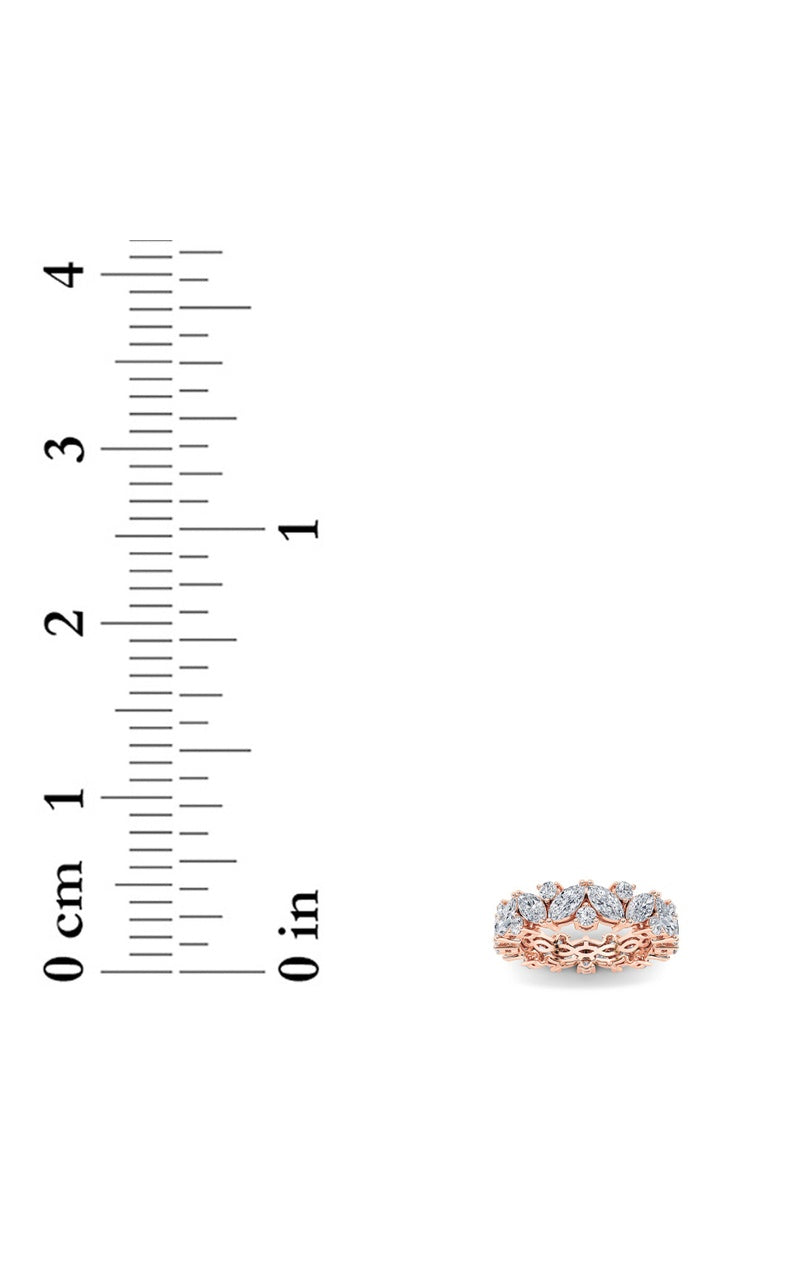 3CTW Marquise Shaped Lab Grown Diamond (F/VVS) Eternity Band Ring in 14K Gold