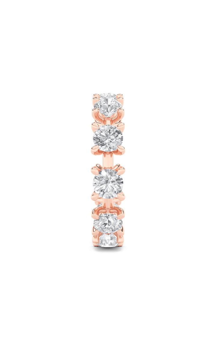 3Cttw Round Shaped Lab Grown Diamond (F/VS) Eternity Band Ring in 14K Gold