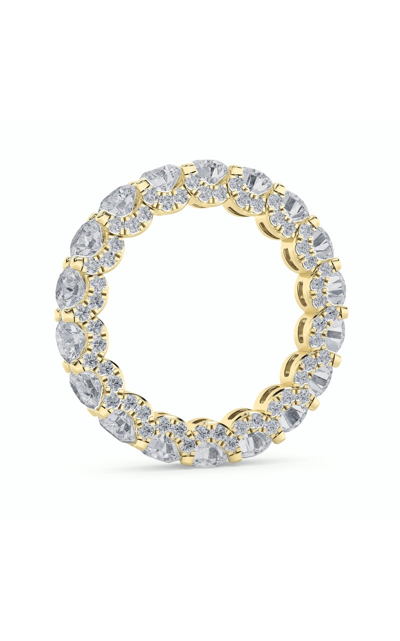 5Cttw Round Shaped Lab Grown Diamond (F/VS) Eternity Band Ring in 14K Gold