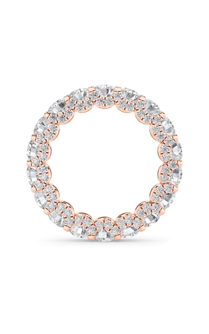 5Cttw Round Shaped Lab Grown Diamond (F/VS) Eternity Band Ring in 14K Gold