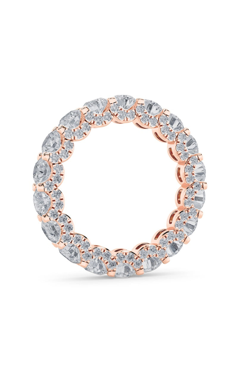 5Cttw Round Shaped Lab Grown Diamond (F/VS) Eternity Band Ring in 14K Gold