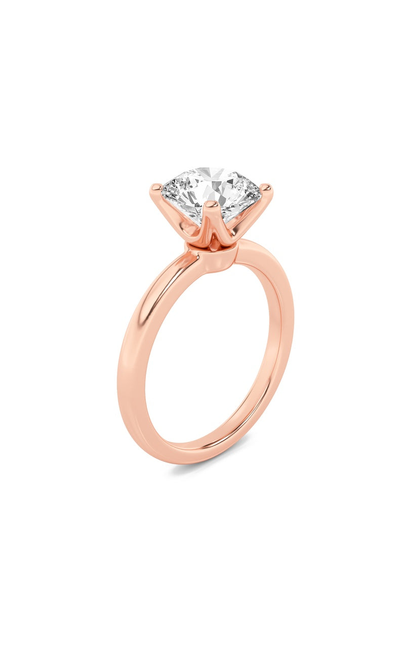 2CTW Round Shaped Lab Grown Diamond (F/VS) Classic Solitaire Engagement Ring in 14K Gold