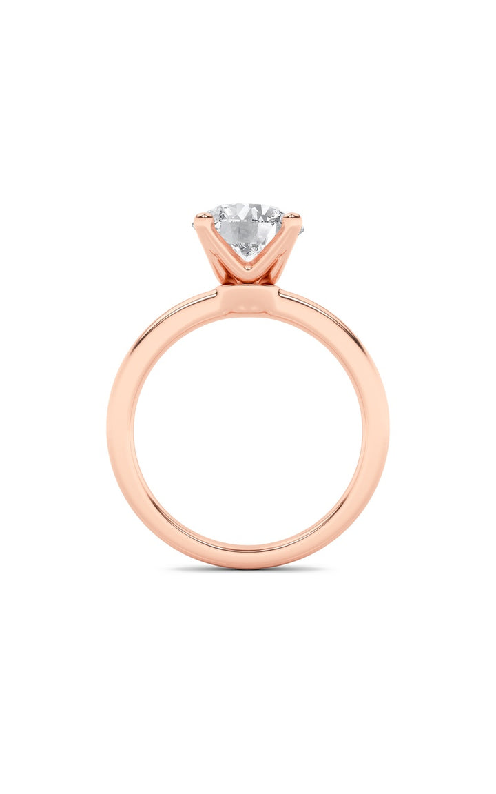 2CTW Round Shaped Lab Grown Diamond (F/VS) Classic Solitaire Engagement Ring in 14K Gold